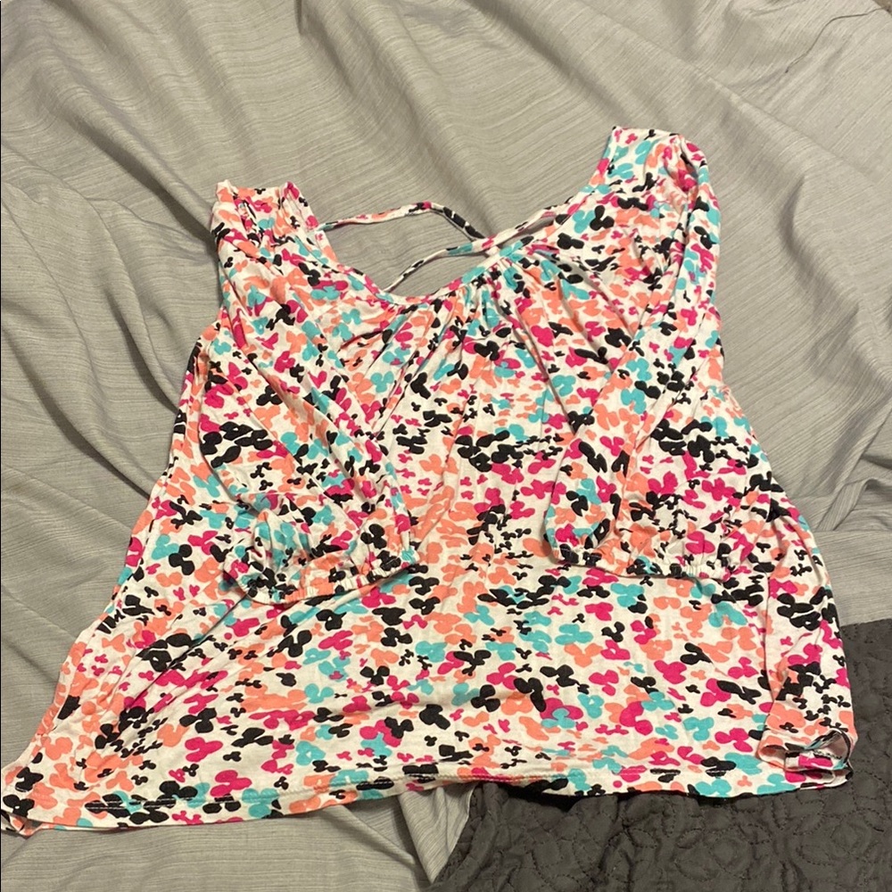 Hourglass Lilly Pink and Green Ruched Camisole
